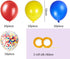 Paw Party Balloons 42 Pack, 12 Inch Red Yellow Royal Blue Latex Balloons with Confetti for Baby Shower Birthday