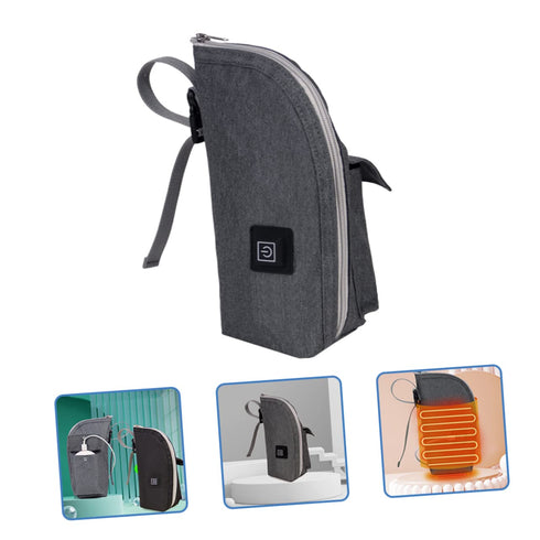 SHOWERORO Portable Bottle Warmer Insulated Car Milk Heater for Travel Convenient Zipper Design Durable Material Go