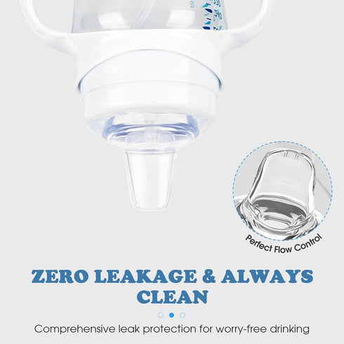 Zafflerva 6m+, Set 3 Spout Sippy Cup Conversion Kit for Philips Avent Anti-Colic Baby Bottles, Soft Top and Weighted