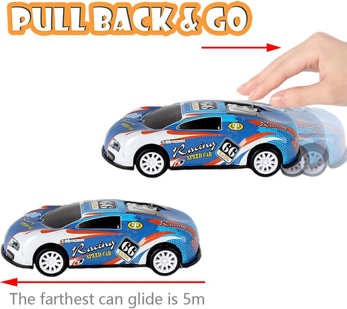 36 Pack Mini Die-Cast Race Cars - Pull Back Toy Vehicles Bulk for Boys Girls 3-5 Years Old