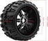 GLOBACT 1/8 1/10 17mm Hex RC Wheels and Tires - PreGlued for 1/10 TRX ERevo T-Maxx Summit