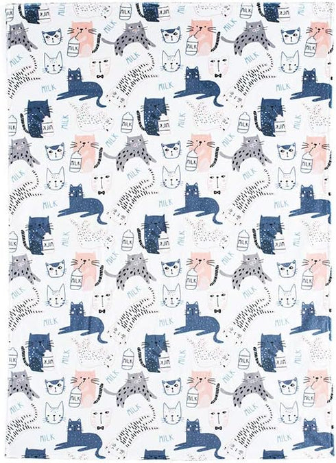Unisex Lightweight Super Soft Plush Minky Baby Blanket, 30x40, Newborn Receiving CAT Blanket with Dotted Backing