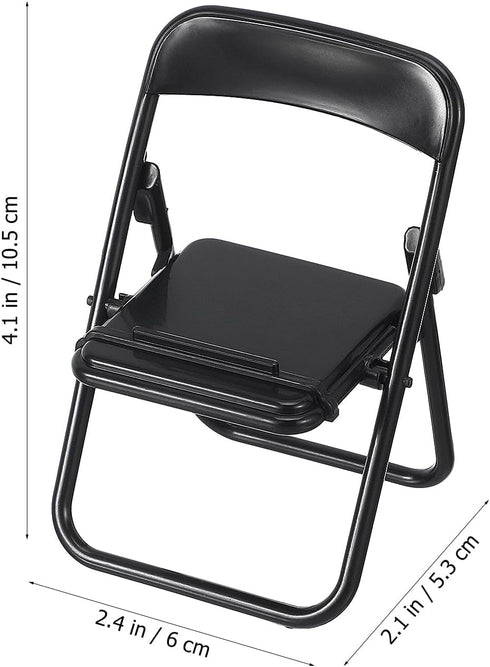 12pcs Mini Foldable Chairs for Dollhouse, Mini Stand Model Chair & Desk Phone Stand Decoration