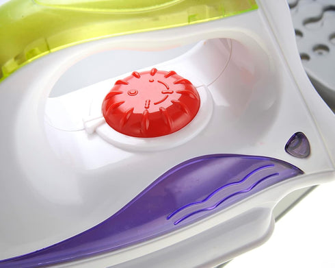 Set Set 3-5 PowerTRC Pretend Laundry Play Toy for Toddlers, Ironing Board Toy with Realistic Light & Sound Iron, Dryer
