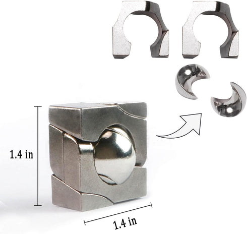 Brain Teaser Puzzles, 3 Pieces Metal Cast Puzzle Games, 3D Highly Difficult Adult Puzzles, IQ Educational Box