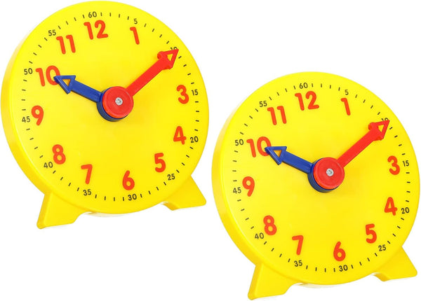 PATIKIL 4 inch Teaching Clock - 2 Pack Learn Clock for Classroom - Analog Clock with 12 Hour Pointers