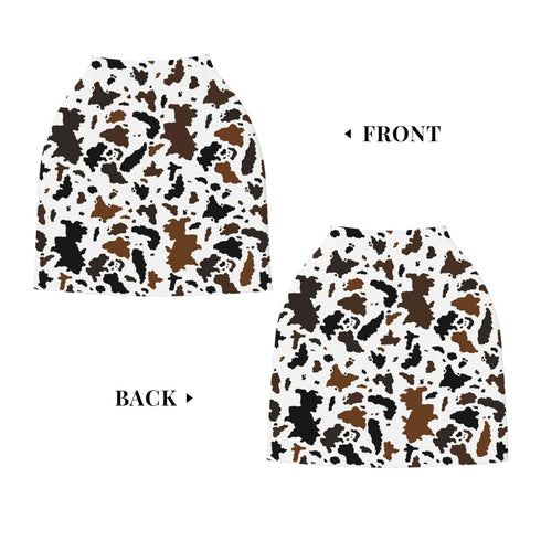 Sozzjile Brown Cow Print Western Baby Stuff Car Seat Covers Multi-Use Car Seat Canopy Carrier Cover, Breathable