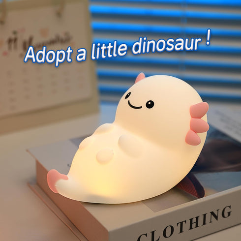 Myratts Dimmable Cute Axolotl Night Light, Nursery Lamps, Super Squishy Silicone Timer USB Rechargeable Touch Control