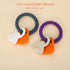 Halloween Baby Teether Toys, Silicone Teething Ring Toy with Rattles Pumpkin and Ghost, Dark Grey, for Babies 3-6-12