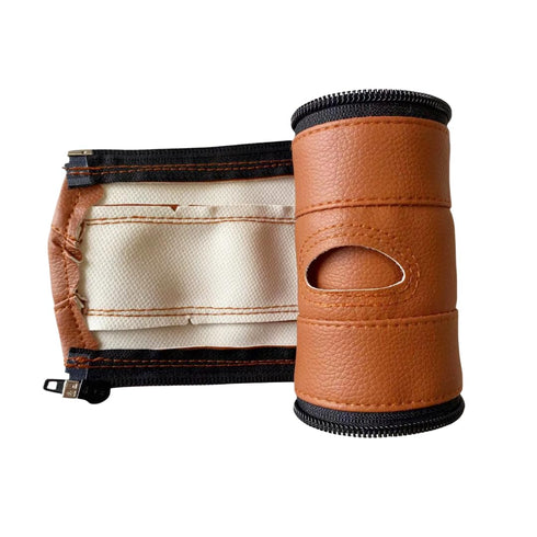 MINILUJIA Removable Zipper PU Leather Handlebar Cover Sleeve Protect Case Compatible with Doona Car Seat & Strollers