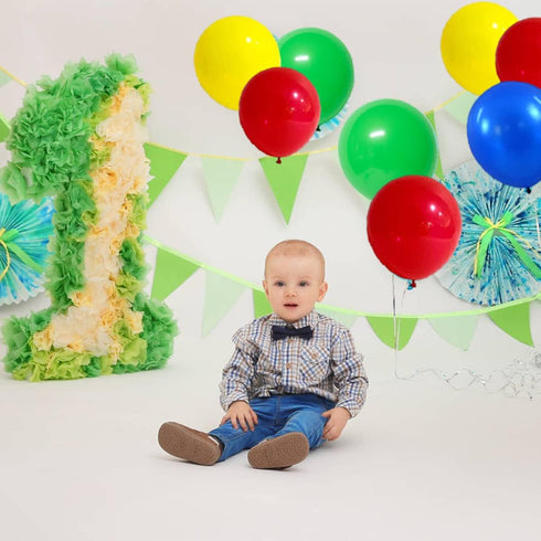 Red Blue Yellow Green Balloon Garland Kit, 121PCS Balloons for Toy Video Game Transportation Birthday Decorations