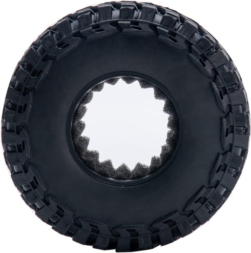 4PCS 1.0 Beadlock Wheels and Tires, Metal Wheel Hub Rubber Tires for 1/24 RC Model Car Crawler AXIAL SCX24 AXI00006