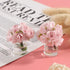 Zhuluck 2 1:12 Pcs Dollhouse Miniature Flowers Dollhouse Mini Vase with Flower Dolls House Flower Glass Vase Scale