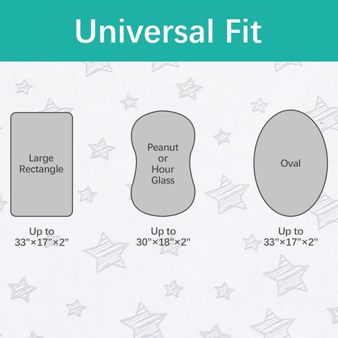 Bassinet Sheets Universal Fit for Oval, Hourglass, Rectangle Bassinet Mattress, 2 Pack 100% Cotton Fitted Sheets