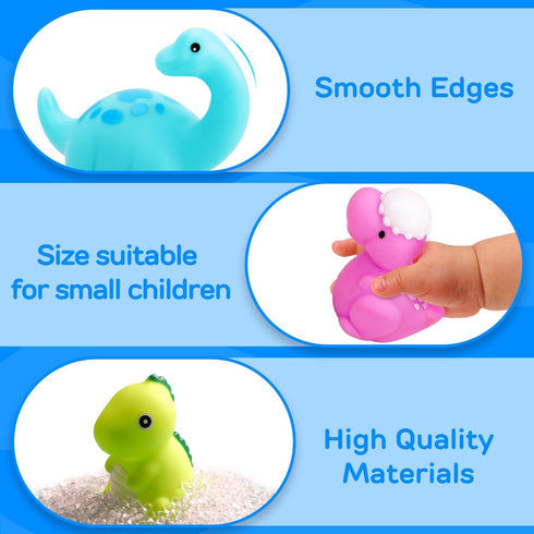 TOY Life Light Up Dinosaur Bath Toys for Kids 3 4 5 8, No Hole Bath Toys for Toddlers, Baby Bath Time Toys