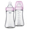 Chicco Duo 9oz Hybrid Baby Bottle, Real Glass Inside, Lightweight Plastic Outside,