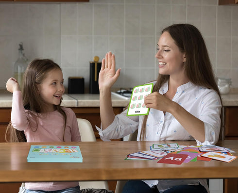 ZazzyKid Flash Cards for Toddlers - 54 Double Sides Flashcards for Alphabets, Numbers, Colors, Shapes