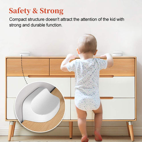 EUDEMON Baby Safety Anti-Tip Furniture Anchor Straps, Childproof Wall Holder for Children & Pets, Easy to Install