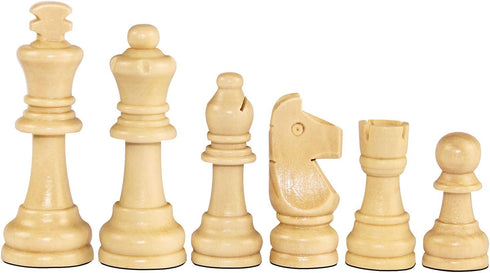 ASNEY Wooden Chess Pieces, Tournament Staunton Wood Chessmen, 3.15” King Figures, Includes Storage Bag
