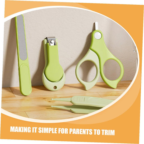 Set Trimmer Nail Clipper with Nail and File for Newborns Portable Grooming Kit in Green for Travel and Daily Use