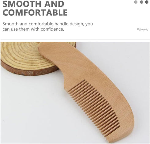 Set 2pcs BESPORTBLE Handle Wool Hair Washing Brush and Comb for Babies and Soft Bristles Scalp Massage Brush