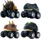 DINOBROS Pull Back Dinosaur Car Toys, 4 Pack Dino Toys for 3 Year Old Boys and Toddlers T-Rex Games