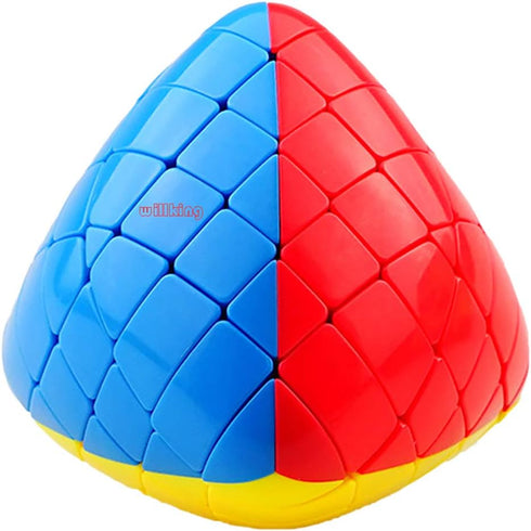 Willking Pyramorphix 5X5 Mastermorphix Megamorphix Stickerless Magic Speed Puzzle Cube, Pyramid-Shaped Brain Teaser