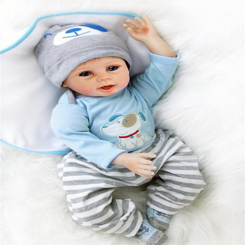 Reborn Baby Dolls Boy Clothes Set for 17-22 Inch Newborn Dolls, 4 Piece Pack