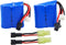 Blomiky 2 7.4V 600mAh Lion Battery with SM-2P Black 2 Pin Plug for Skytech RC Ship Boat