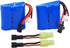 Blomiky 2 7.4V 600mAh Lion Battery with SM-2P Black 2 Pin Plug for Skytech RC Ship Boat