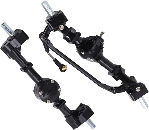 Qiilu C24 Upgrades, C24 Axle Upgrade Metal Front Rear Axle for C14 C24 C34 C44 B14 B24 1/16 RC Car Parts