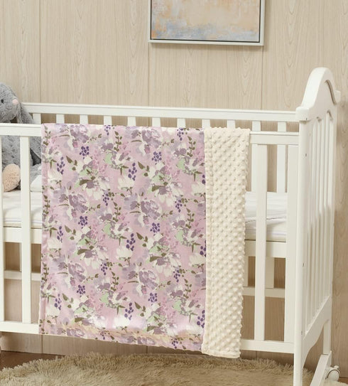 30x40 Inches CREVENT Baby Girls Blanket for Crib Stroller Cot Cradle Car, Supper Soft and Pretty - Lavender Grapes