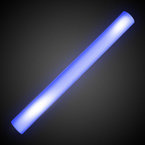 Fun Central LED Foam Sticks - 12 Pack, 16-Inch, 3 Light-Up Modes for Mardi Gras & St Patricks Day (Blue)