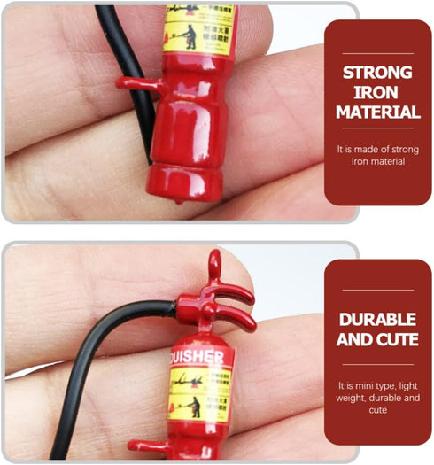 Totority Mini Fire Extinguisher 3pcs Set - Metal Outdoor Decor, Dollhouse Miniatures, Squirt Toy for Micro Landscape