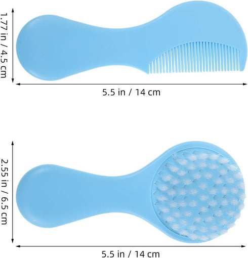 Set Abaodam Hair Brush and Comb for Infants Soft Bristle Scalp Brush with Fine Tooth Grooming Comb for Cradle Scalp
