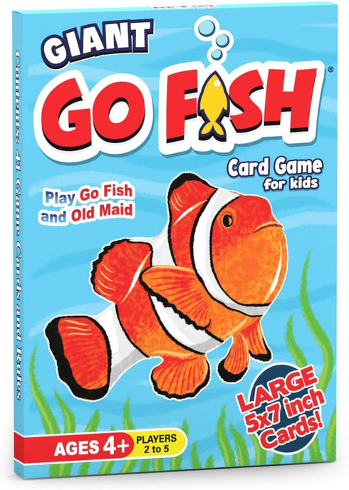 Giant Go Fish Card Game - Large 5x7in Cards for Kids and Families, Fun Gift Idea for Ages 4+