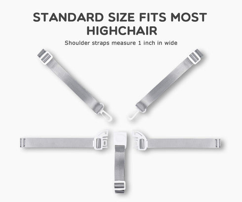 Adjustable 5 Point High Chair Security Straps, Baby Safety Harness for Pushchair, Convertible Safety Straps for Kid