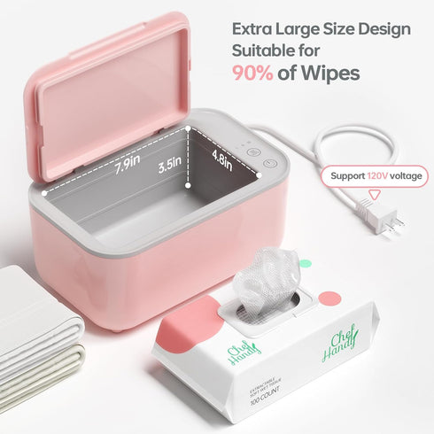 3-Level Chefhandy Baby Wipe Warmer, Temperature Control, Quiet & Even Heating, Large Capacity for Easy Diaper Changes