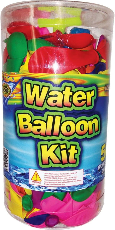Water Sports 500 ct Water Balloons Refill Kit - Biodegradable with Hose Adapter for Quick Fill, Assorted, One Size