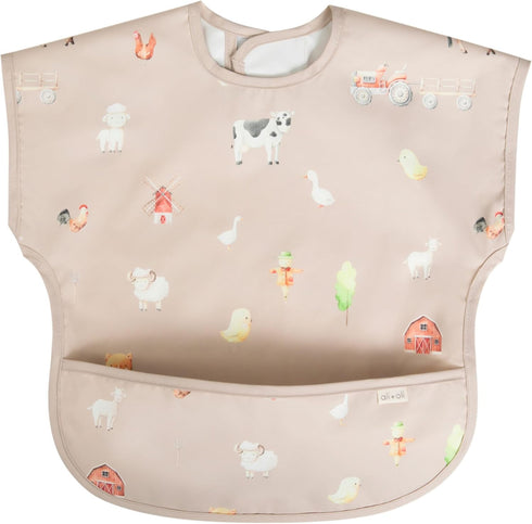Ali+Oli Smock Bibs for Babies, BPA-Free Oeko-Tex Certified, Waterproof Baby Smock, Machine