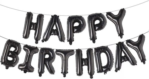 Happy Birthday Balloon Banner Party Kit, 16 Inch 3D Aluminum Foil Inflatable Letter Balloons for Birthday Decorations