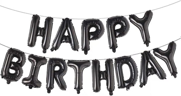 Happy Birthday Balloon Banner Party Kit, 16 Inch 3D Aluminum Foil Inflatable Letter Balloons for Birthday Decorations