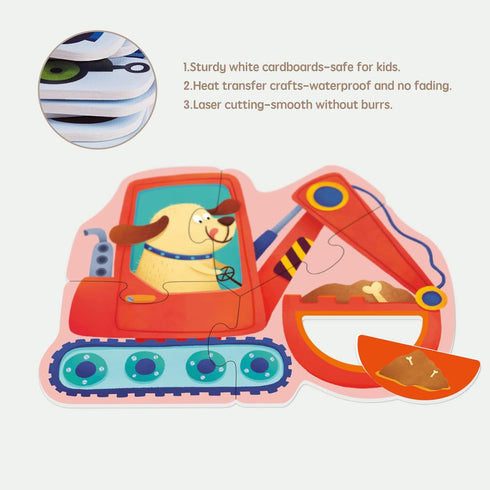 Toi 6 Packs Large Piece Toddler Jigsaw Puzzles - Animal Shaped Floor Puzzles for Kids Aged 2.5+