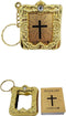 CL Gift 12 x Mini Bible Keychain, English Spanish Gold Silver Holy Bible Religious Favor for Baptism, Wedding Shower