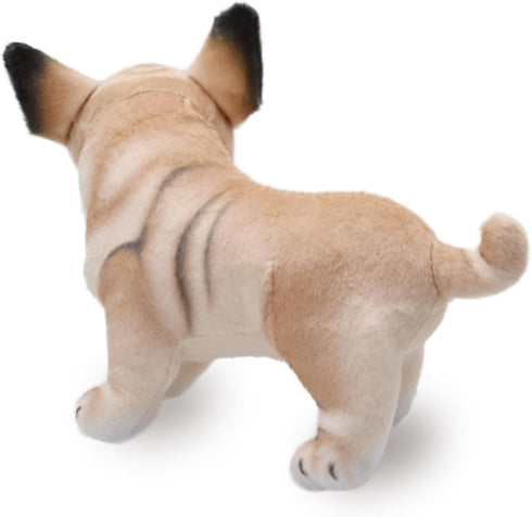 Lifelike Frenchie Dog Stuffed Animal, Super Realistic Plush French Bulldog Doll Puppy Toy, 9 Inches