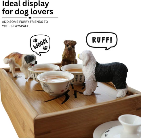 Liberty Imports 18 PCS Large Dog Figurines Playset, 4" Toy Pet Puppy Realistic Play Figures, Canine Bulk Animal Variety Cake Toppers, Party Favors for Kids