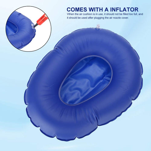 Sonew Professional Air Inflatable Potty Blue Seat Cushion, Portable Foldable Back Cushion