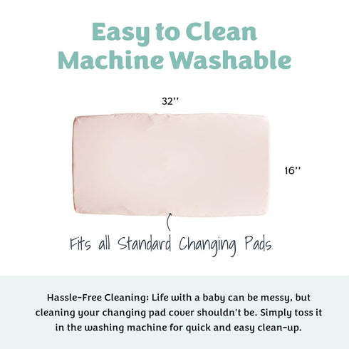 Caden Lane Changing Pad Cover, Ultra Soft & Breathable, Fits Standard Diaper Change Table Mats, Pale Pink