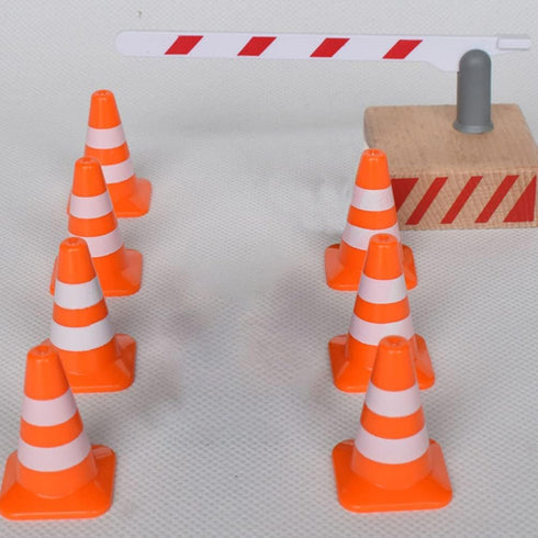 STOBOK 7pcs Traffic Cone - Miniature Traffic Signs Toys for Kids, DIY Traffic Roadblock Educational Toys