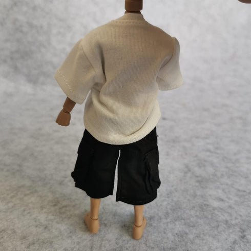 1/12 Scale Male Clothes, Men's T-Shirt and Pants for 6 Inch Action Figure Body Doll (A)